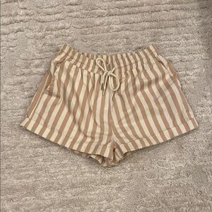 Zara Striped Tan Women's Shorts Sz S